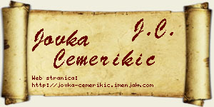 Jovka Čemerikić vizit kartica
